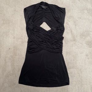 BCBG black ruched top - Sz M